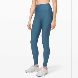 Lululemon Athletica Flurry Up Super High Rise Tight Size 4 Leggings Petrol Blue
